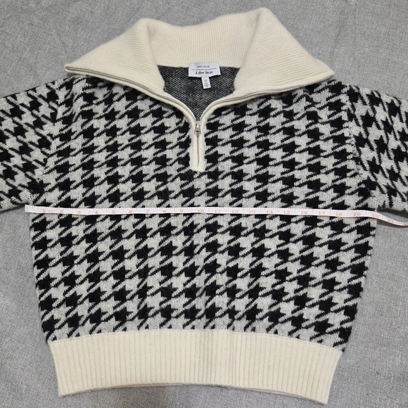 & Other Stories Half Zip Alpaca Wool Knit Houndstooth Sweater Size Small - Picture 5 of 8